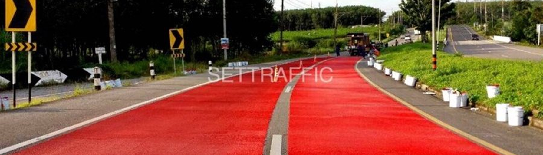 งานตีเส้นด้วยวัสดุสีโคลด์พลาสติก